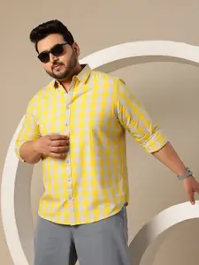 Sztori Men Plus Size Premium Checked Pure Cotton Casual Shirt