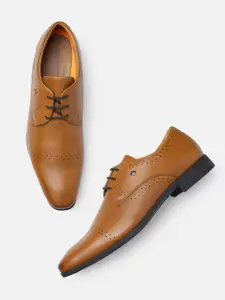 Van Heusen Men Leather Derbys with Perforated Detail