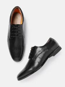 Van Heusen Men Textured Leather Formal Derbys