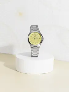 Sonata Men Printed Dial & Stainless Steel Bracelet Style Straps Analogue Watch SP70067SM02