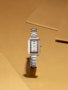 Sonata Women Printed Dial & Stainless Steel Bracelet Style Straps Watch SP80116KM01