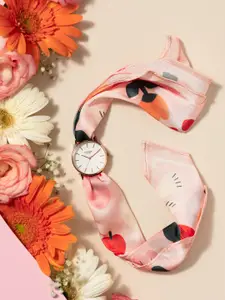 Sonata Poze Quartz Analog White Dial Multied Fabric Strap Watch Women - SP80126WF02W