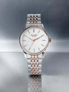 Sonata Bi-Metal Breeze Men Embellished Stainless Steel Straps Analogue Watch SP70070KM01