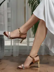 Carlton London Embellished Party 2.5 inches Stiletto Sandals with Buckles