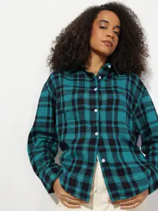 The Roadster Lifestyle Co. Women Checked Oversized Casual Shirt