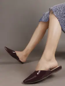 ELLE Women Solid Embellished Mules Flats