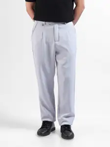 The Indian Garage Co Men Loose Tapered Fit Solid Smart Casual Gurkha Pants