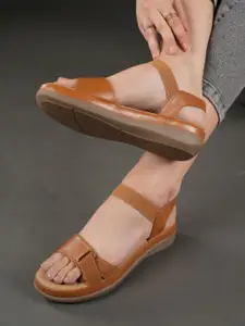 The Roadster Lifestyle Co. Women Solid Casual Comfortable Open-Toe Flats