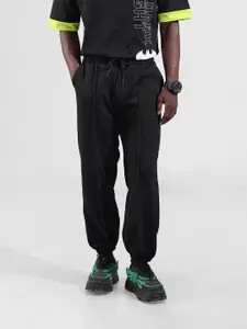The Indian Garage Co Men Loose Fit Textured Waffle Jogger