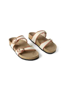 CHAAL CHALAN Women Buckle Strap With Comfort Inner Sole Open Toe Flats
