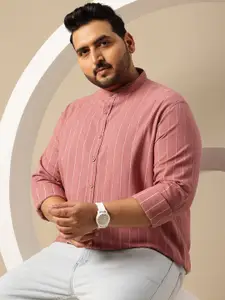 Sztori Men Plus Size Striped Casual Shirt