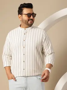 Sztori Men Plus Size Striped Casual Shirt