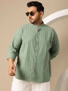 Sztori Men Plus Size Striped Casual Shirt