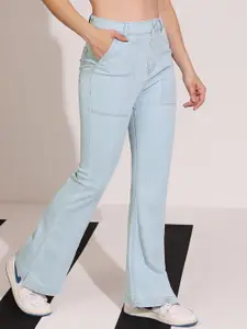 DOLCE CRUDO Women Bootcut High-Rise Heavy Fade Stretchable Jeans