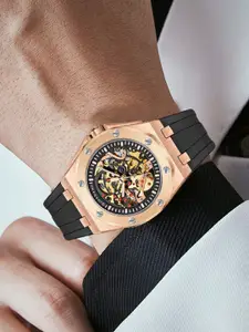 GIORDANO Men Printed Dial & Straps Analogue Automatic Motion Powered Watch