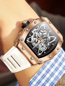 GIORDANO Men Skeleton Dial & Bracelet Style Straps Analogue Watch GZ-50127-04