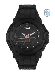 Sonata Men Black Analogue & Digital Watch 77027PP01J