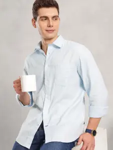 Nautica Men Solid Premium Cotton Slim Fit Casual Shirt