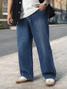 Urbano Plus Men Blue Loose Baggy Fit Washed Jeans Non-Stretchable
