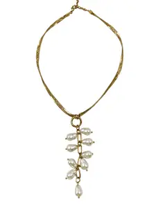 NAMAN ARTS Brass Gold-Plated Layered Necklace
