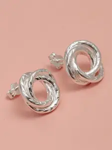 LeCalla 925 Sterling Silver-Plated Trinity Knot Circular Shaped Studs