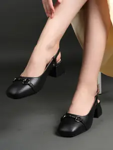 DressBerry Women Block Heel Mules