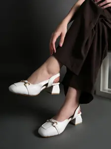 DressBerry Women Embellished Block Heel Mules