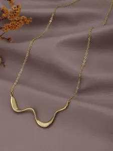 Carlton London Gold Plated Curved Bar Necklace
