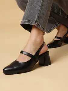 Marc Loire Women PU Block Heels Pumps