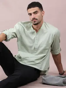 FILORI STUDIO Men Mandarin Collar Straight Cotton Regular Kurta