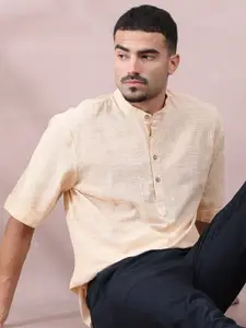 FILORI STUDIO Men Checked Mirror Work Kurta