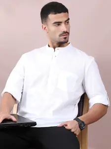 FILORI STUDIO Men Roll-Up Sleeves Mandarin Collar  Kurta