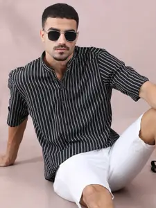 FILORI STUDIO Men Striped Cotton Kurta