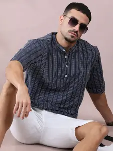 FILORI STUDIO Men Striped Printed Kurta