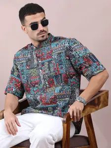 FILORI STUDIO Men Geometric Printed Cotton Kurta