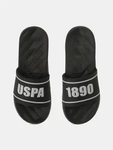 U.S. Polo Assn. Men Printed PU Casual Sliders