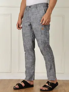 Thomas Scott Men Striped Straight Fit Trousers