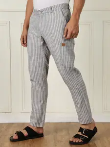 Thomas Scott Men Striped Straight Fit Trousers