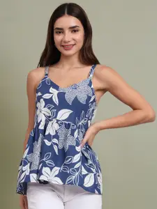 DHAKRE FASHION Women Floral Print Cotton Empire Top