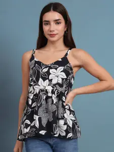 DHAKRE FASHION Women Floral Print Cotton Empire Top