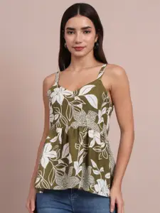 DHAKRE FASHION Women Floral Print Gathered or Pleated Empire Top