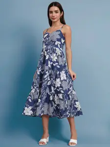 DHAKRE FASHION Women Floral Print Cotton Fit & Flare Dress