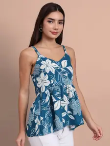 DHAKRE FASHION Women Cotton Floral Print Cotton Empire Top