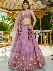 panchhi Embellished Beads and Stones Semi-Stitched Lehenga & Unstitched Blouse With Dupatta