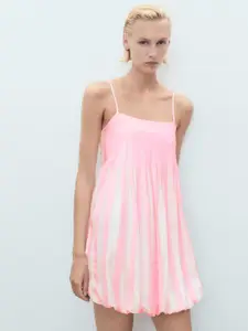 MANGO Pleated Sleeveless Balloon Dress