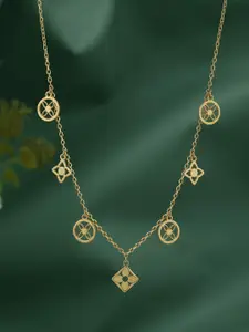 Carlton London 18kt Gold Plated Multiple Charm Fancy Necklace