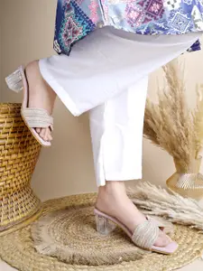 Shoetopia Embellished Block Heel Sandals