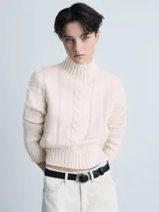 MANGO Cable Knit Pullover