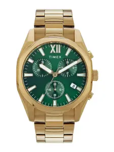 Timex Men Dial & Stainless Steel Bracelet Style Straps Multi Function Watch TWEG296SMU06