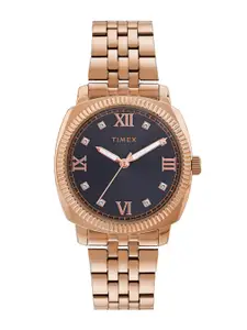 Timex Women Embellished Dial & Bracelet Style Straps Analogue Watch TWEL234SMU02